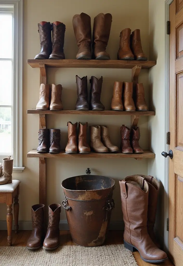 25+ Shoe Storage Ideas to Organize Your Collection in Style - 23. Use Shoe Trees for Boots