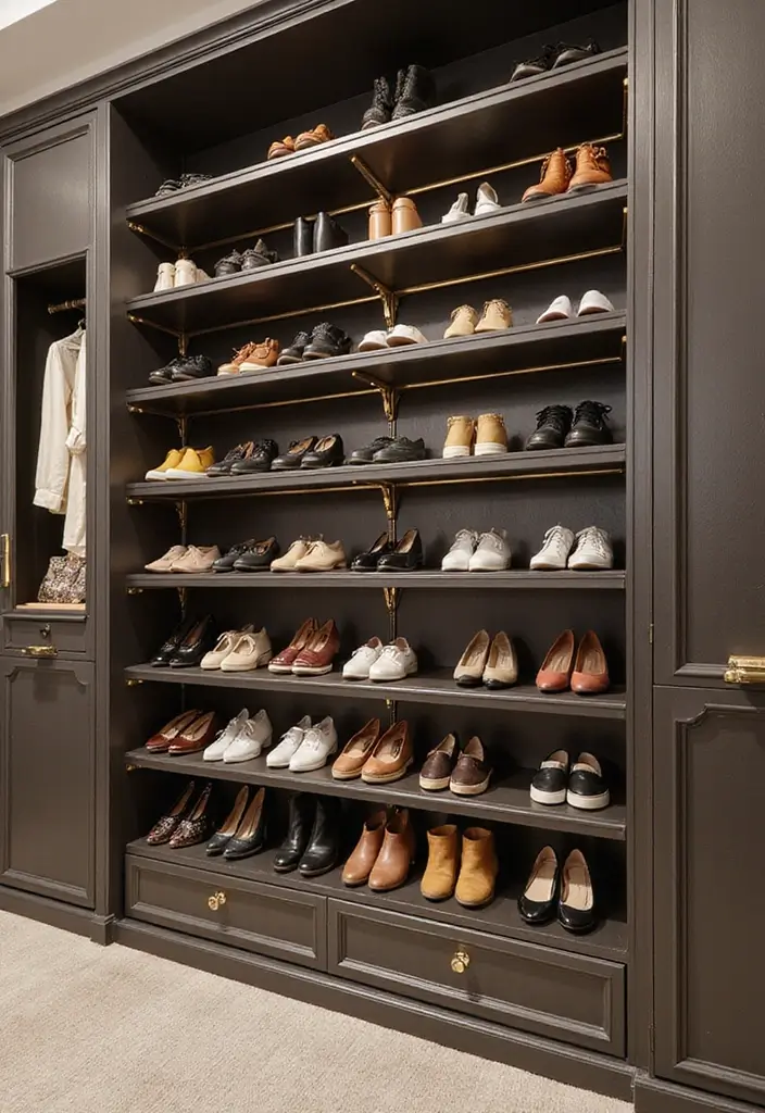25+ Shoe Storage Ideas to Organize Your Collection in Style - 4. Multi-Tiered Shoe Racks