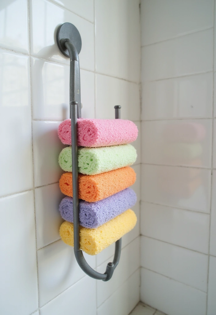 25 Shower Storage Ideas for a Clean and Organized Bathroom 14. Shower Sponge Holder