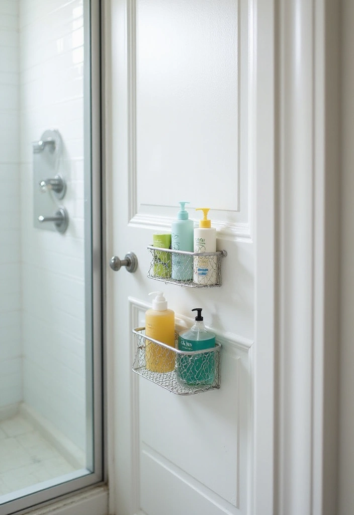 25 Shower Storage Ideas for a Clean and Organized Bathroom 24. Shower Door Storage Basket