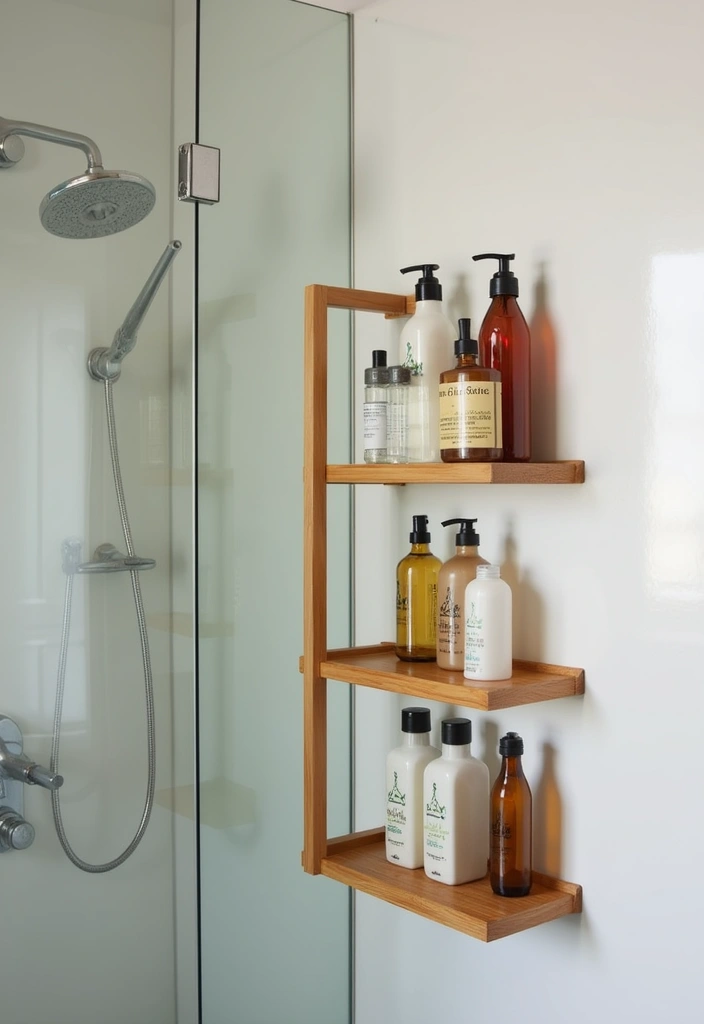 25 Shower Storage Ideas for a Clean and Organized Bathroom 3. Tiered Shower Shelves