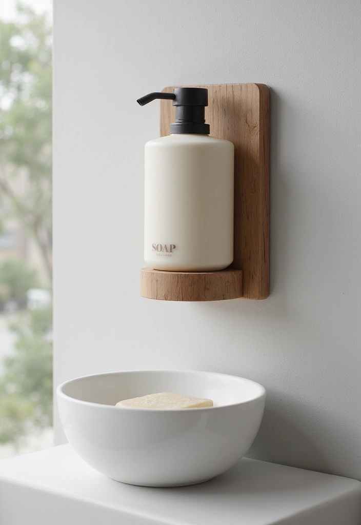 25 Shower Storage Ideas for a Clean and Organized Bathroom 9. Wall Mounted Soap Dispenser