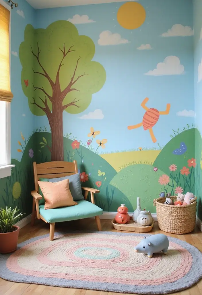 25+ Simple Accent Wall Ideas That Make a Big Impact 68 25+ Simple Accent Wall Ideas That Make a Big Impact - 12. Painted Mural