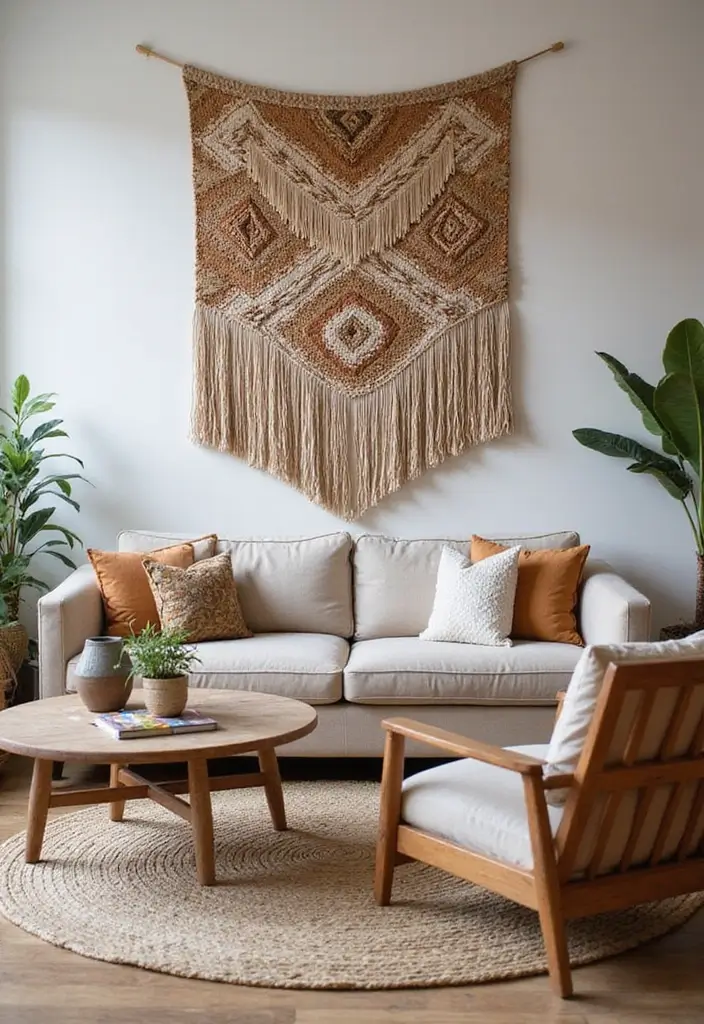 25+ Simple Accent Wall Ideas That Make a Big Impact 101 25+ Simple Accent Wall Ideas That Make a Big Impact - 17. Woven Wall Hangings