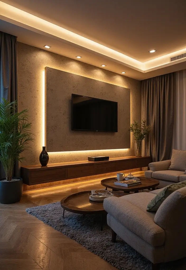 25+ Simple Accent Wall Ideas That Make a Big Impact 108 25+ Simple Accent Wall Ideas That Make a Big Impact - 18. Accent Wall with Lighting