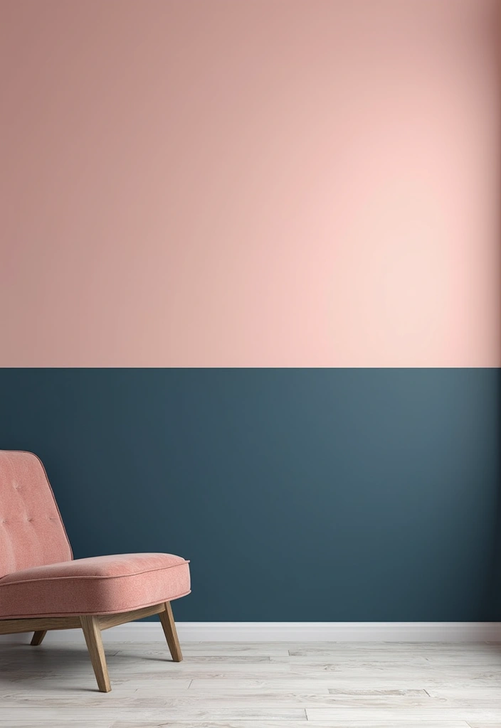 25+ Simple Accent Wall Ideas That Make a Big Impact 8 25+ Simple Accent Wall Ideas That Make a Big Impact - 2. Bold Two-Tone Paint