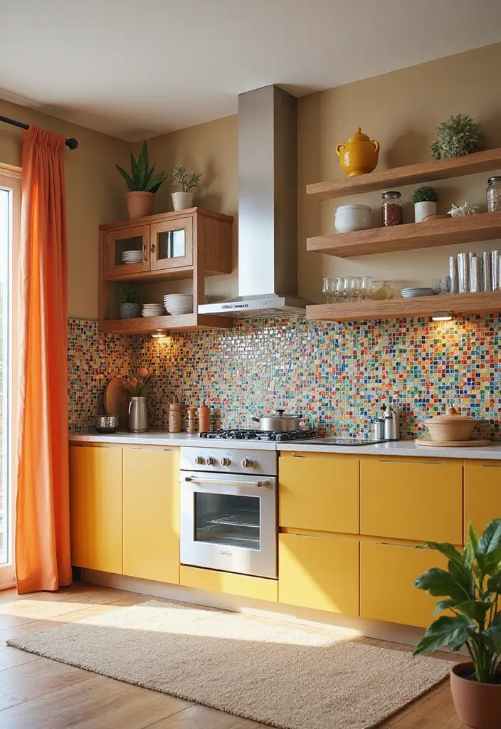 25+ Simple Accent Wall Ideas That Make a Big Impact 129 25+ Simple Accent Wall Ideas That Make a Big Impact - 21. Colorful Mosaic Tiles