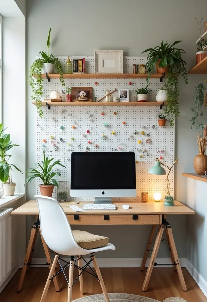 25+ Simple Accent Wall Ideas That Make a Big Impact 136 25+ Simple Accent Wall Ideas That Make a Big Impact - 22. Customizable Pegboard Wall