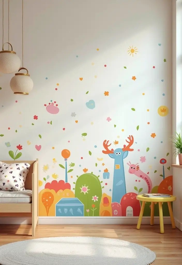 25+ Simple Accent Wall Ideas That Make a Big Impact 148 25+ Simple Accent Wall Ideas That Make a Big Impact - 24. Fun Wall Decals for Kids