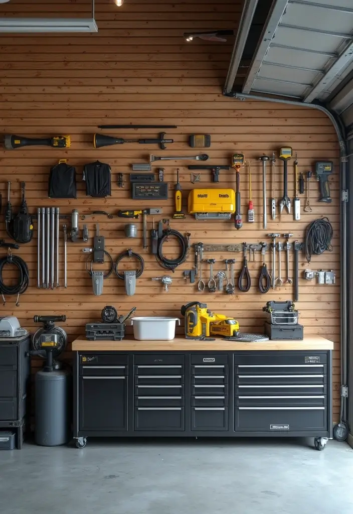 25+ Slat Wall Ideas for Modern and Functional Spaces 104 25+ Slat Wall Ideas for Modern and Functional Spaces - 16. Slat Wall for Garage Organization