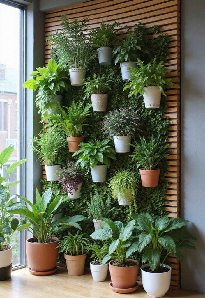25+ Slat Wall Ideas for Modern and Functional Spaces 8 25+ Slat Wall Ideas for Modern and Functional Spaces - 2. Vertical Garden Slat Walls