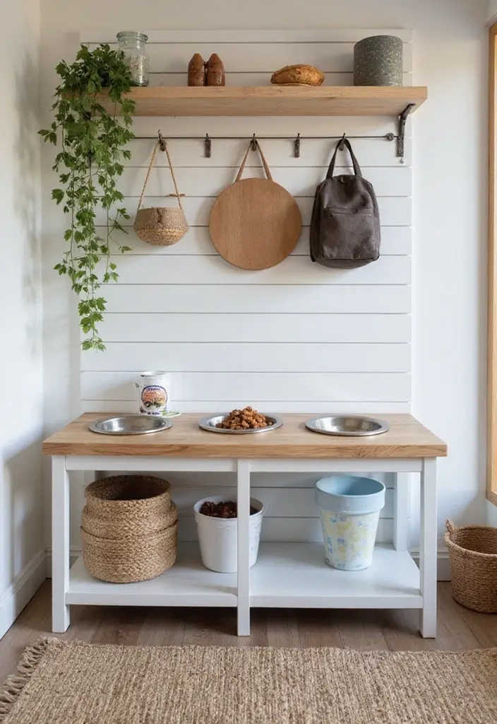 25+ Slat Wall Ideas for Modern and Functional Spaces 132 25+ Slat Wall Ideas for Modern and Functional Spaces - 20. Slat Wall for Pet Feeding Stations