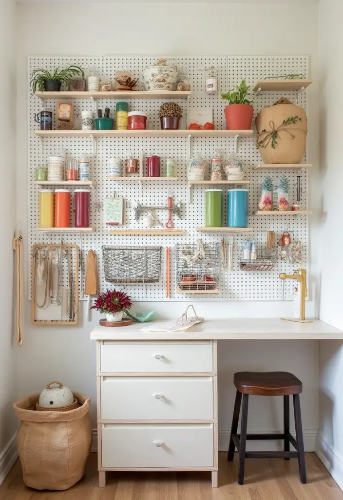 25+ Slat Wall Ideas for Modern and Functional Spaces 142 25+ Slat Wall Ideas for Modern and Functional Spaces - 22. Slat Wall for Seasonal Craft Storage