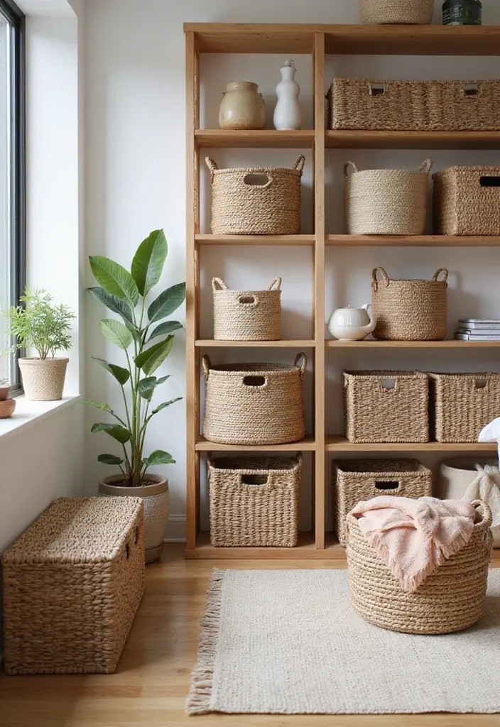 25+ Small Bedroom Storage Ideas to Maximize Every Inch - 12. Baskets and Bins