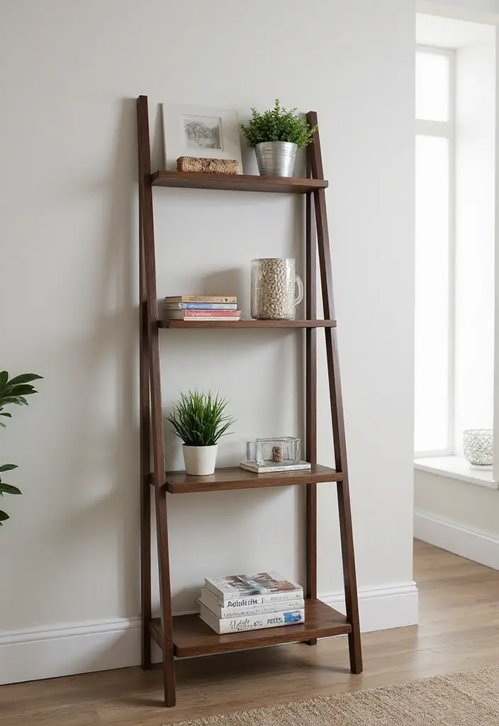 25+ Small Bedroom Storage Ideas to Maximize Every Inch - 6. Ladder Storage