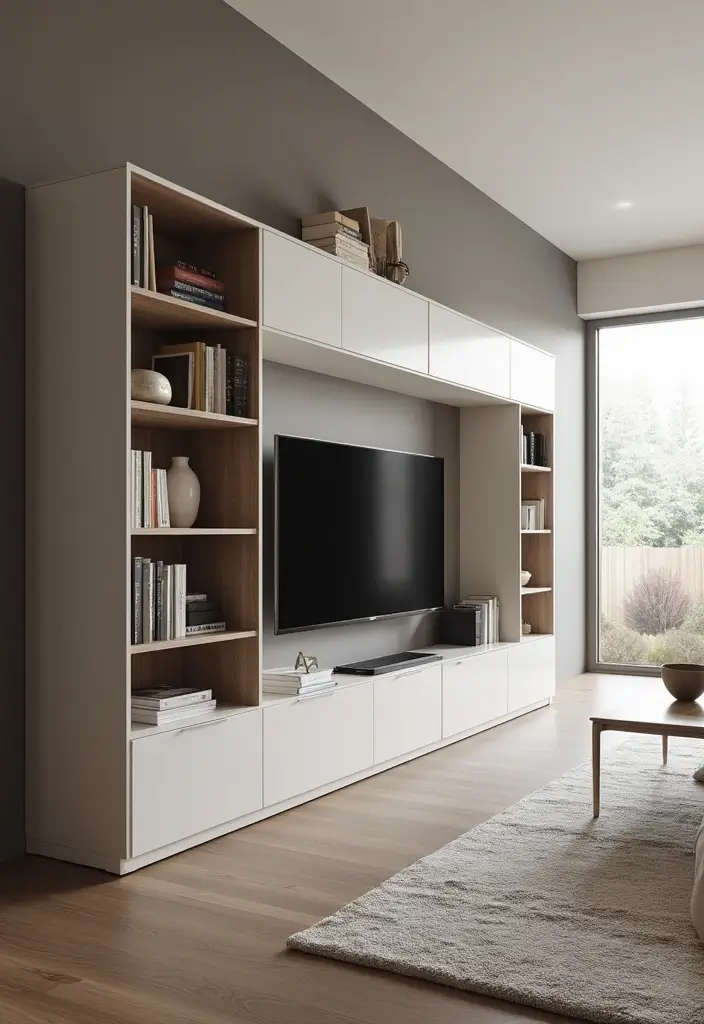 25+ Small Living Room TV Wall Ideas to Maximize Space 89 25+ Small Living Room TV Wall Ideas to Maximize Space - 15. Smart TV Units