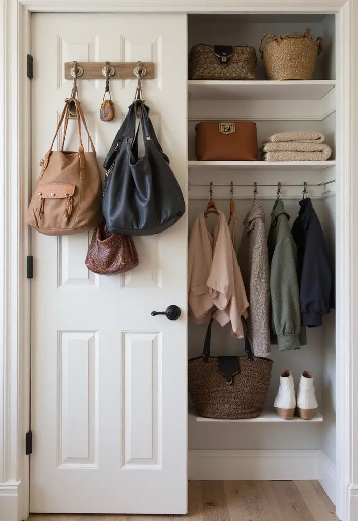 25+ Smart Storage Ideas to Organize Every Corner of Your Home - 9. Closet Door Hooks