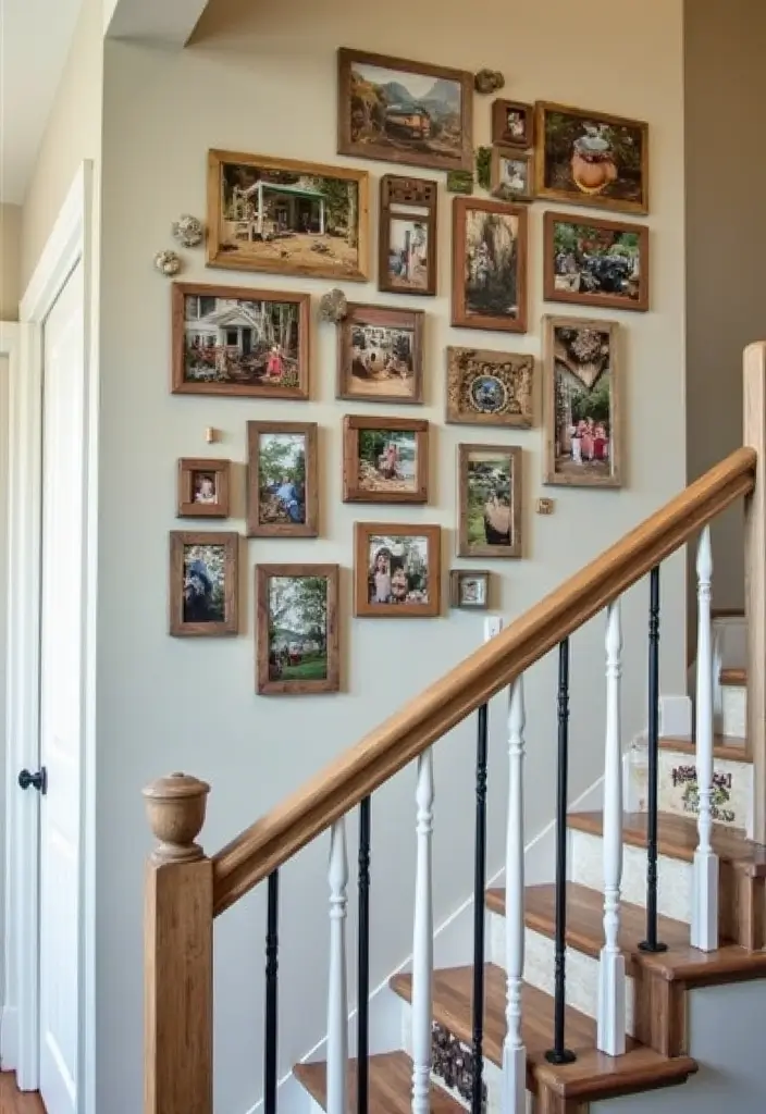 25+ Staircase Picture Wall Ideas That Tell Your Family Story - 4. Themed Collections