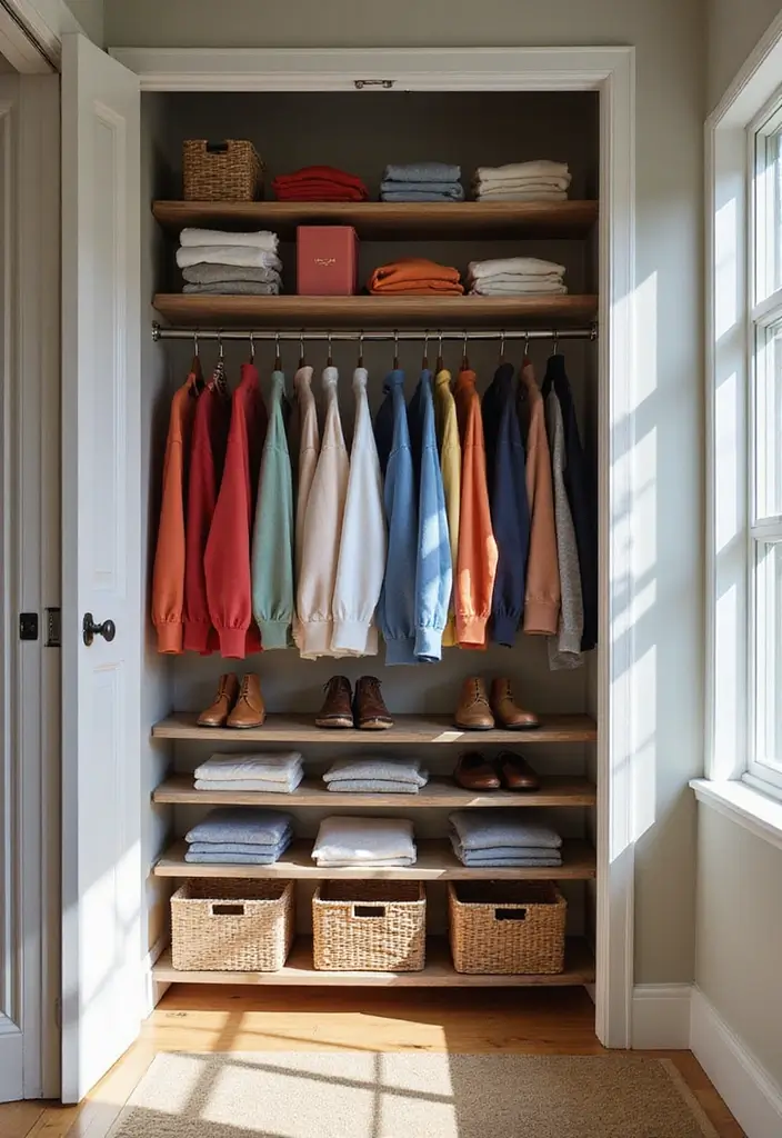 25+ Sweatshirt Storage Ideas for a Neat and Cozy Closet - 1. Vertical Space Utilization