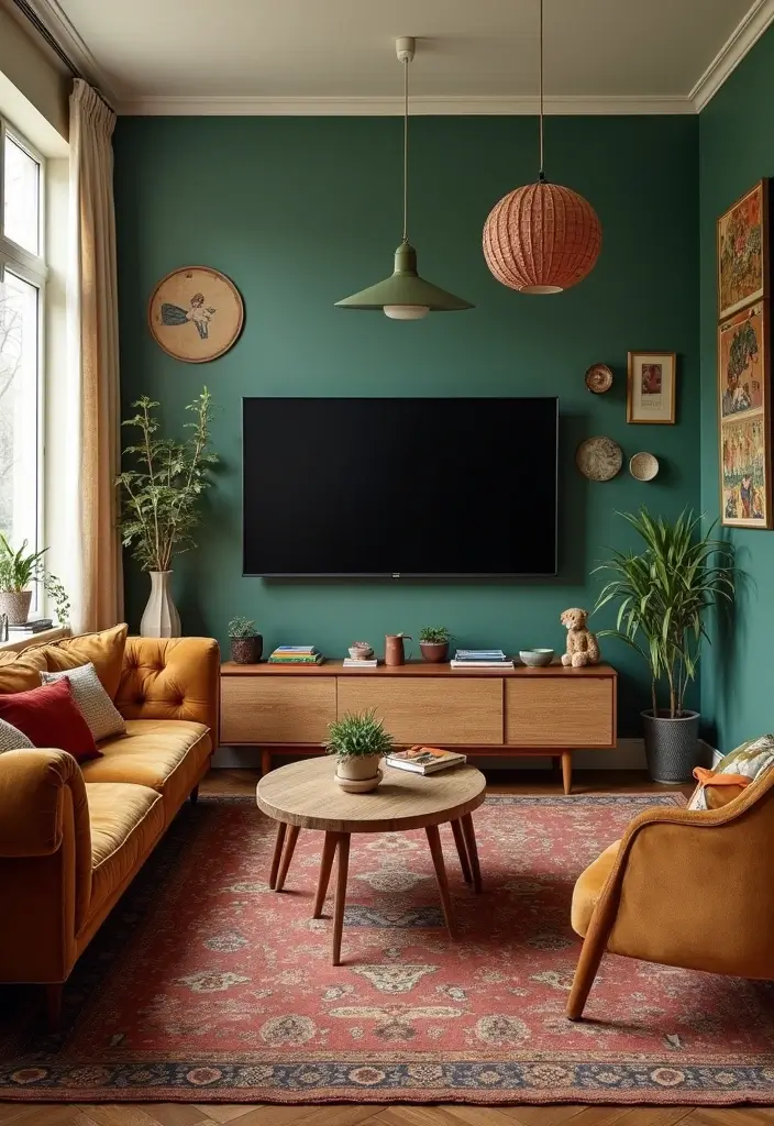 25+ TV Wall Ideas That Make a Stunning Focal Point 138 25+ TV Wall Ideas That Make a Stunning Focal Point - 22. Vintage-Inspired Styles