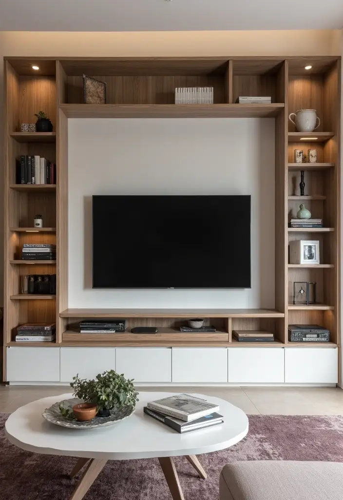 25+ TV Wall Ideas That Make a Stunning Focal Point 48 25+ TV Wall Ideas That Make a Stunning Focal Point - 8. Smart Storage Solutions