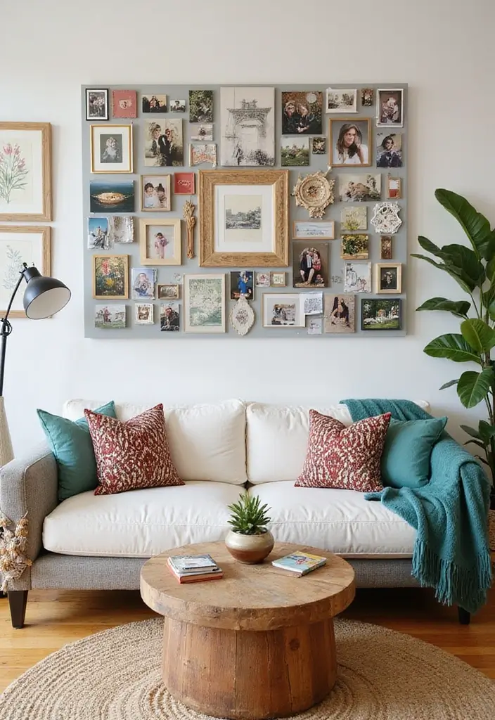 25+ Wall Ideas for Living Rooms That Transform Your Space - 6. DIY Storyboard Wall