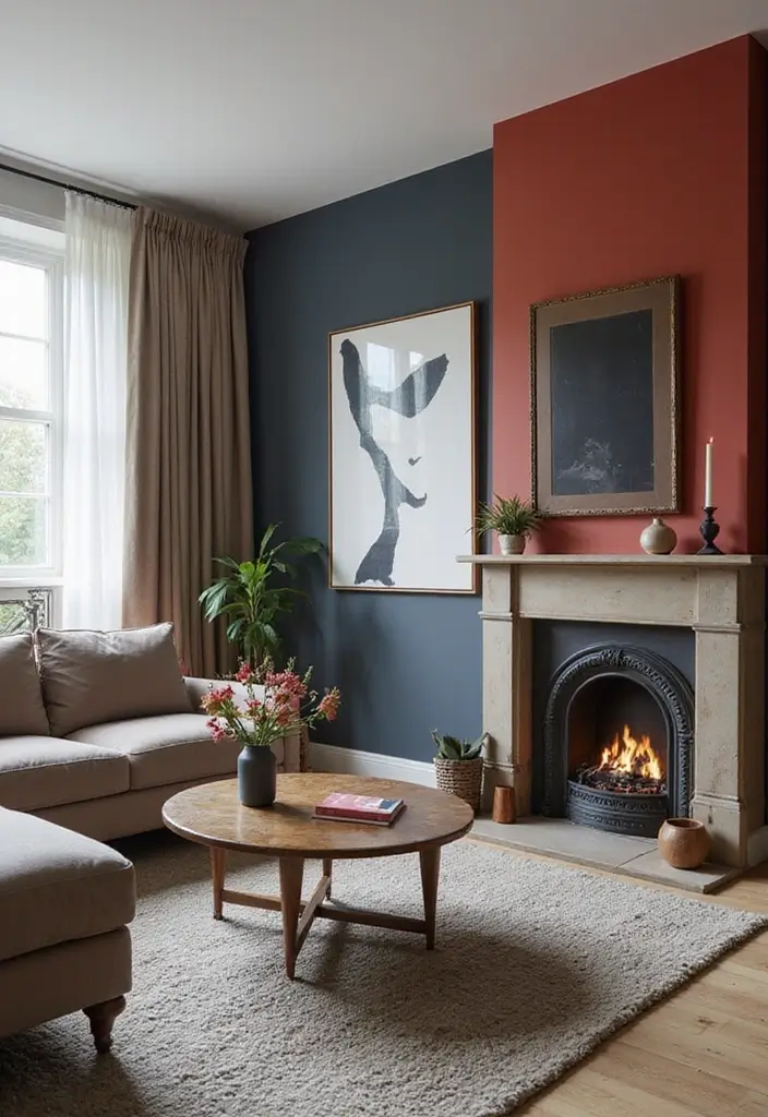 25+ Wall Ideas for Living Rooms That Transform Your Space - 7. Painted Accent Wall