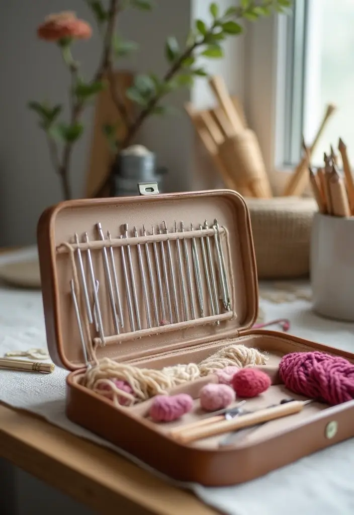 25+ Yarn Storage Ideas for Knitters and Crafters - 11. Knitting Needle Cases for Small Supplies