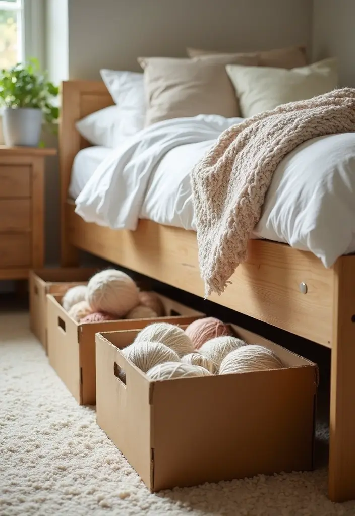 25+ Yarn Storage Ideas for Knitters and Crafters - 18. Under-Bed Storage Boxes
