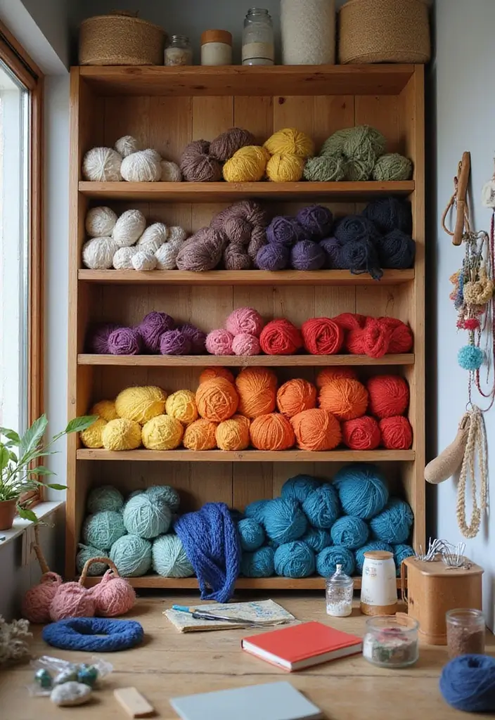 25+ Yarn Storage Ideas for Knitters and Crafters - 19. DIY Yarn Shelves