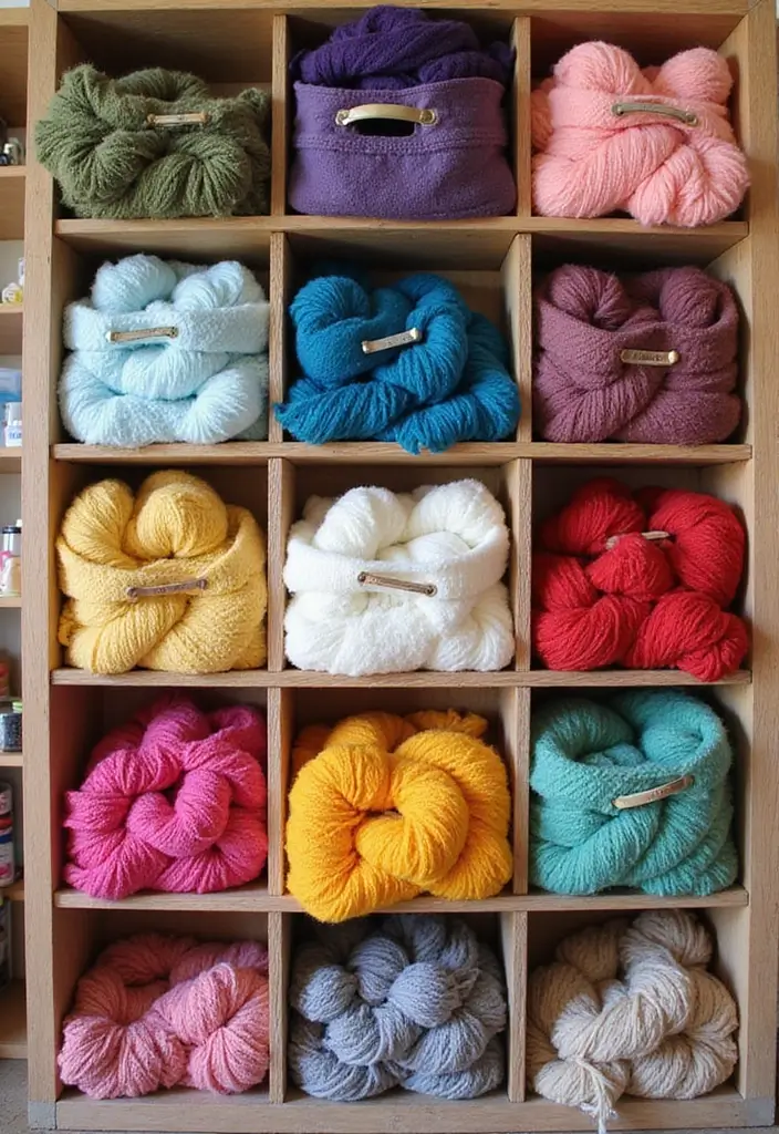 25+ Yarn Storage Ideas for Knitters and Crafters - 8. Stylish Fabric Bins