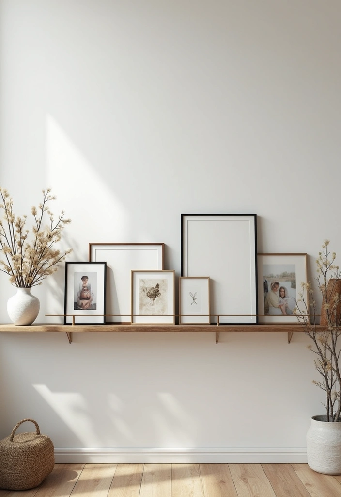 30 Aesthetic Picture Wall Ideas That Are Pinterest-Worthy - 13. Artistic Frames and Gallery Ledges