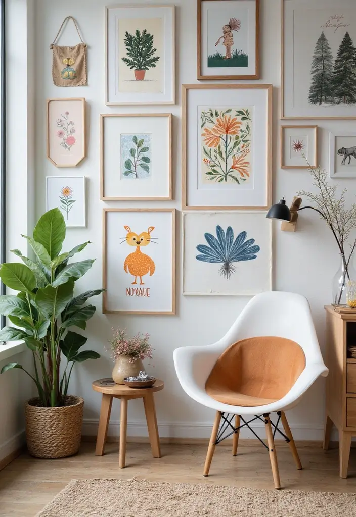 30 Aesthetic Picture Wall Ideas That Are Pinterest-Worthy - 15. DIY Art Corner