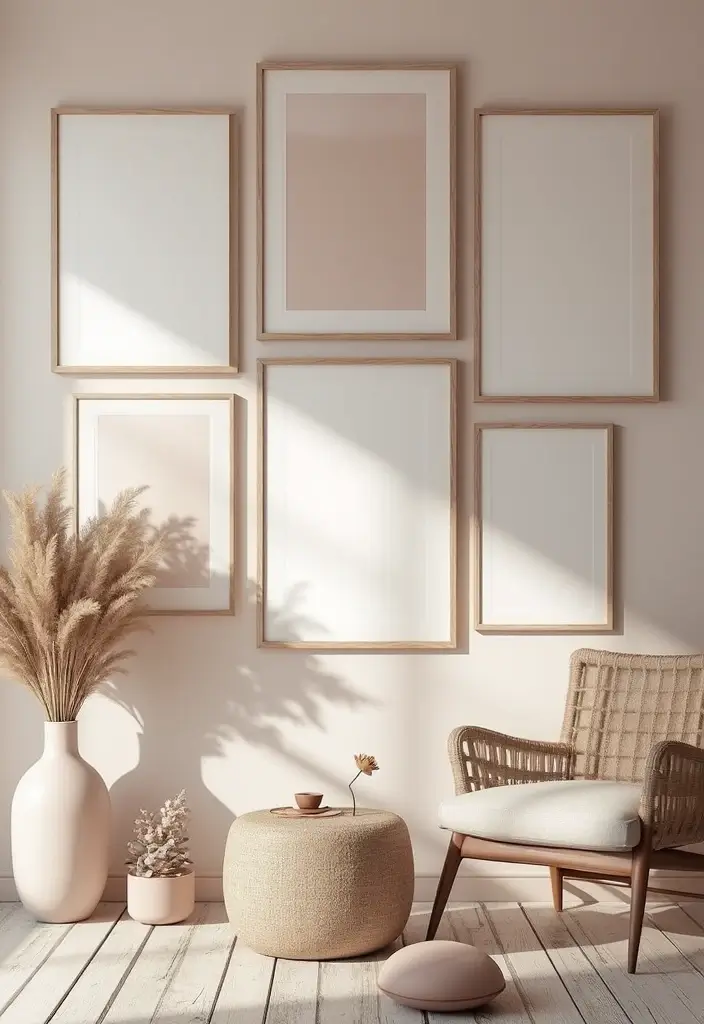 30 Aesthetic Picture Wall Ideas That Are Pinterest-Worthy - 16. Monochromatic Elegance