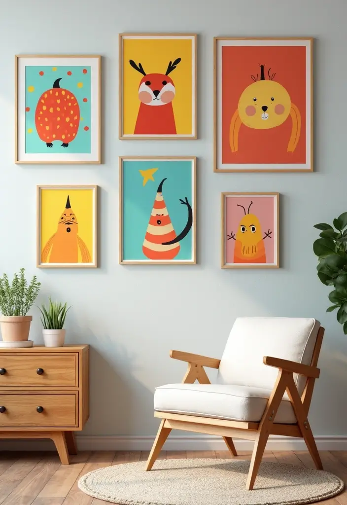30 Aesthetic Picture Wall Ideas That Are Pinterest-Worthy - 17. Whimsical Playfulness