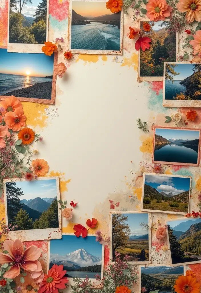 30 Aesthetic Picture Wall Ideas That Are Pinterest-Worthy - 19. Fun Collage with Scrapbook Elements