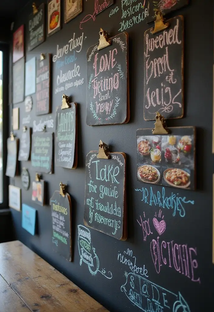 30 Aesthetic Picture Wall Ideas That Are Pinterest-Worthy - 21. Interactive Chalkboard Wall