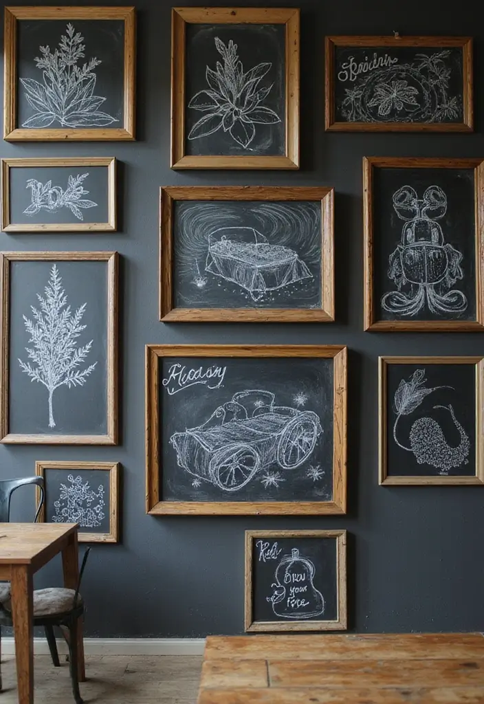 30 Aesthetic Picture Wall Ideas That Are Pinterest-Worthy - 23. Creative Blackboard Frames
