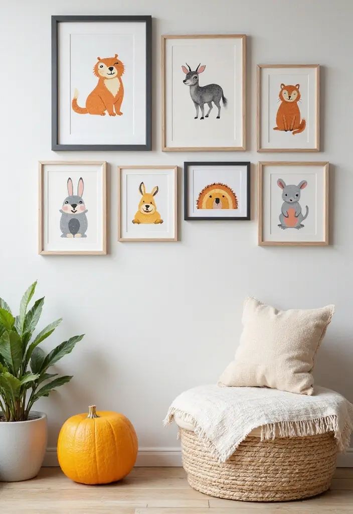 30 Aesthetic Picture Wall Ideas That Are Pinterest-Worthy - 25. Whimsical Animal Prints