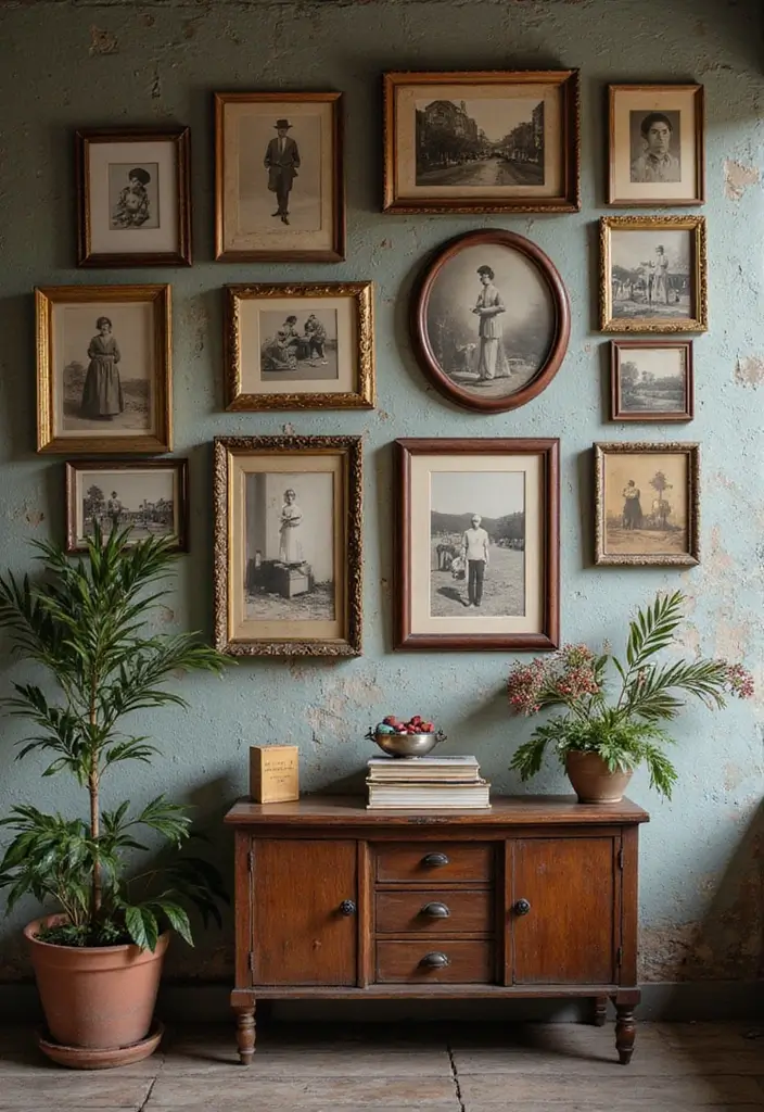 30 Aesthetic Picture Wall Ideas That Are Pinterest-Worthy - 5. Vintage Charm