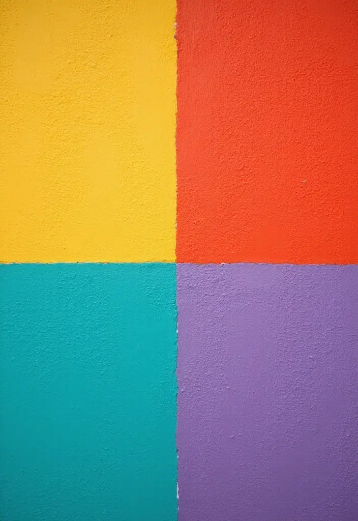 30 Aesthetic Picture Wall Ideas That Are Pinterest-Worthy - 6. Color-Block Wall Art