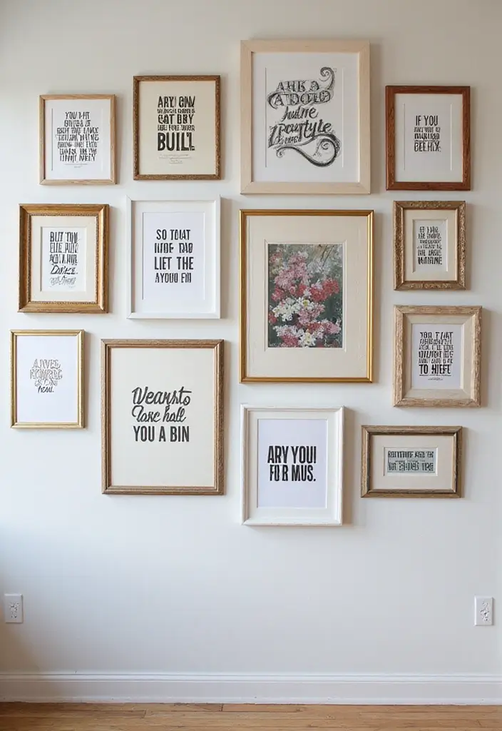 30 Aesthetic Picture Wall Ideas That Are Pinterest-Worthy - 8. Inspirational Quote Wall