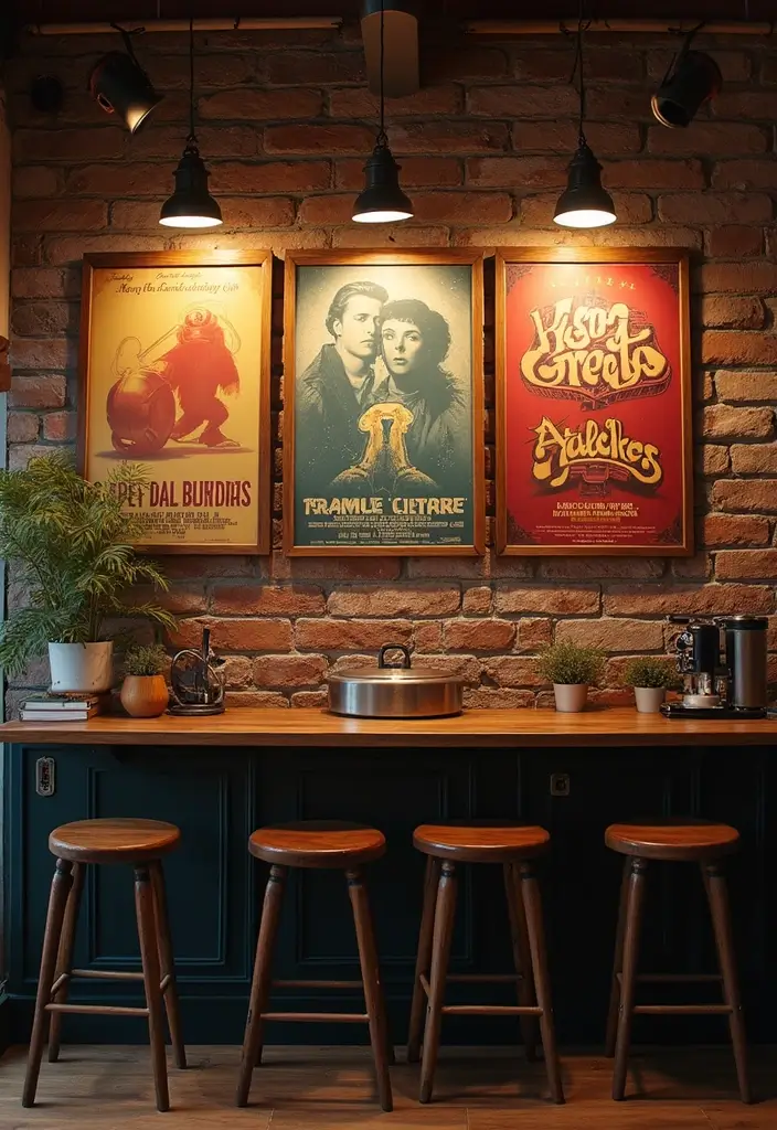 30 Aesthetic Poster Wall Ideas for Trendy Home Decor - 11. Vintage Movie Poster Tribute