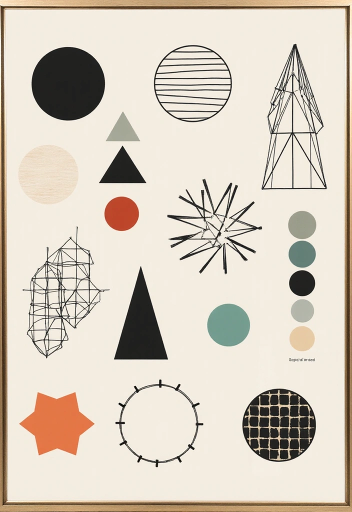 30 Aesthetic Poster Wall Ideas for Trendy Home Decor - 12. Geometric Shapes and Patterns