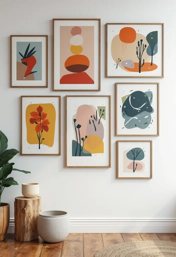 30 Aesthetic Poster Wall Ideas for Trendy Home Decor - 16. Modern Abstract Aesthetic