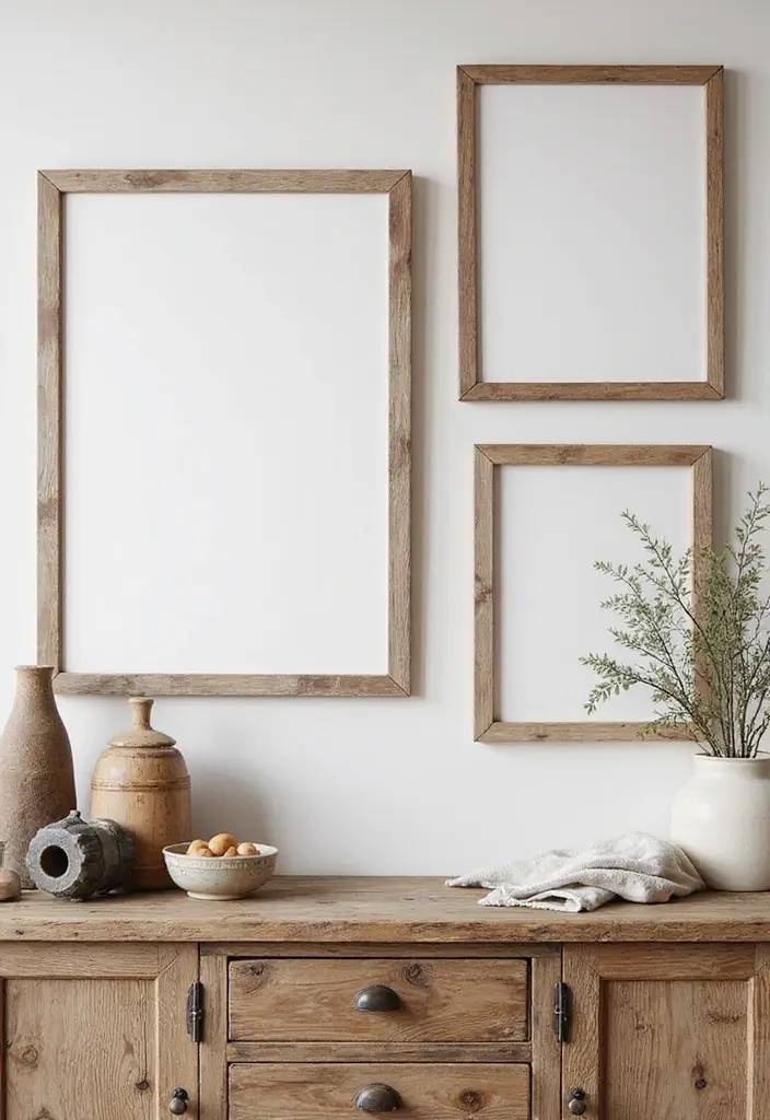 30 Aesthetic Poster Wall Ideas for Trendy Home Decor - 23. Farmhouse Charm with Rustic Posters