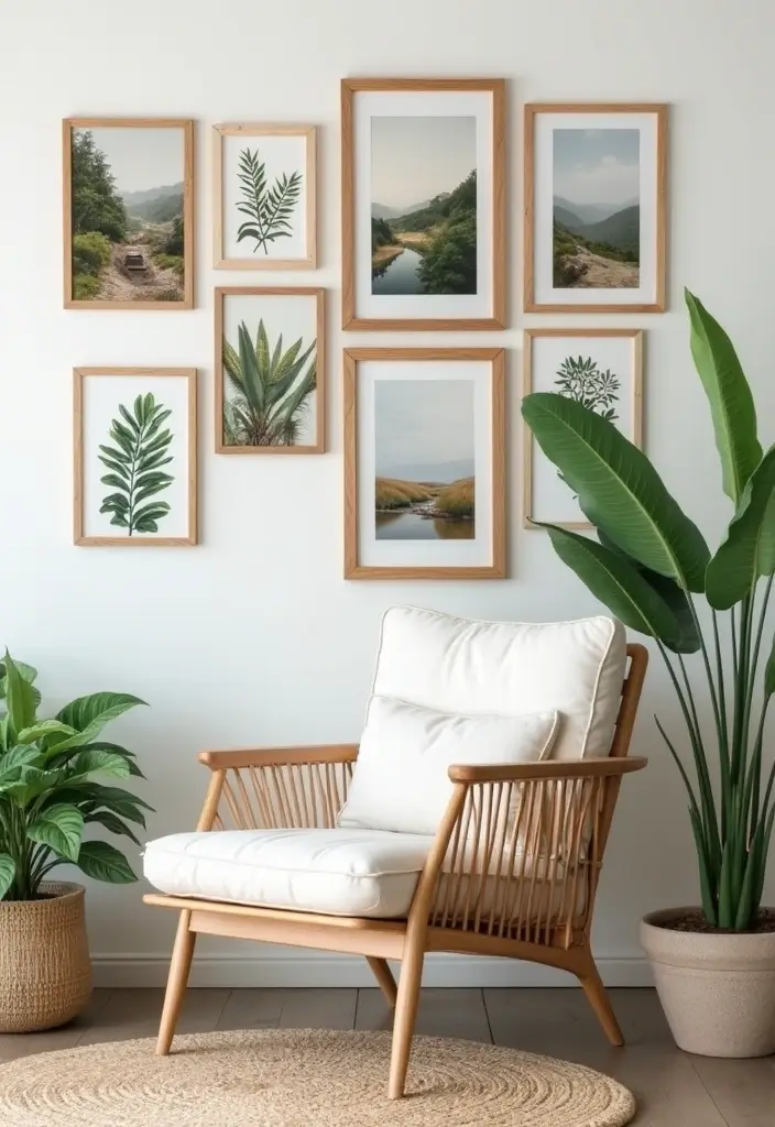 30 Aesthetic Poster Wall Ideas for Trendy Home Decor - 3. Nature-Inspired Poster Wall