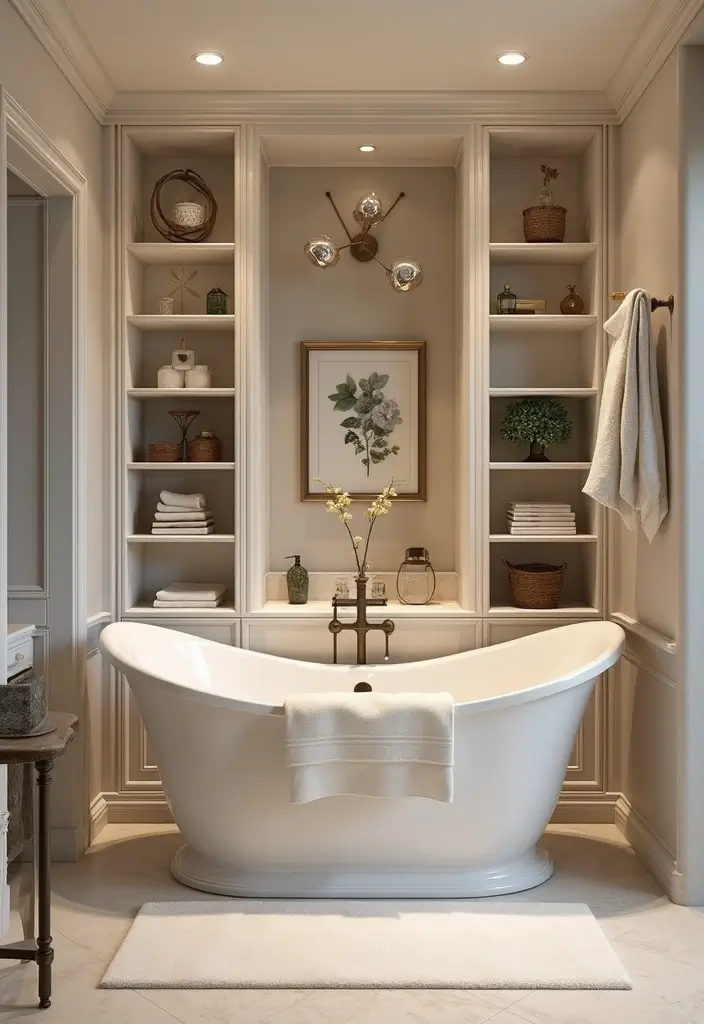 30 Bathroom Cabinet Storage Ideas for a Clutter-Free Look - 13. Built-In Shelving