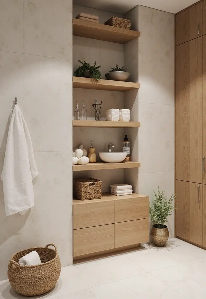 30 Bathroom Cabinet Storage Ideas for a Clutter-Free Look - 27. Spa-Inspired Storage