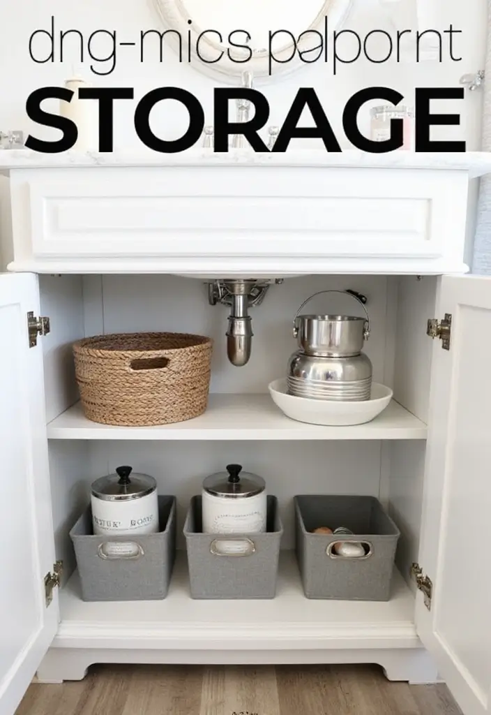 30 Bathroom Cabinet Storage Ideas for a Clutter-Free Look - 5. Under-Sink Storage Solutions